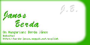 janos berda business card